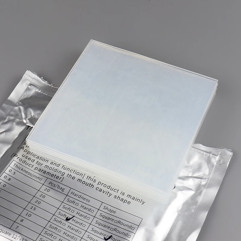 Folha de plástico ortodôntica para laboratório, 15/20 peças, folha formadora a vácuo, macia/duro 0.8/1.0/1.5/2.0mm, material termoformado