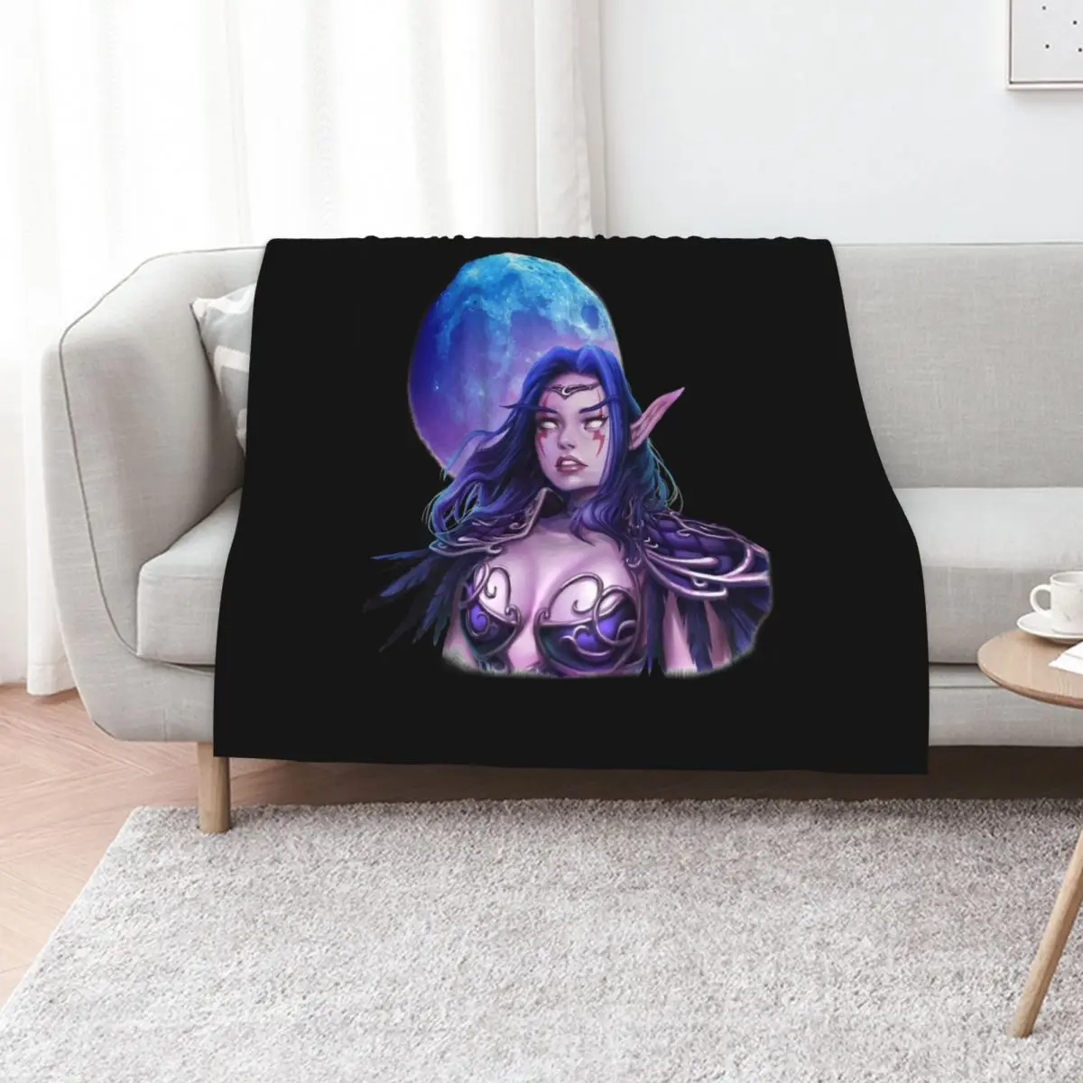 

Retro Vintage Hunter Night Elf Retro Wave Throw Blanket Furry Warm Kid'S Extra Large Throw Blankets