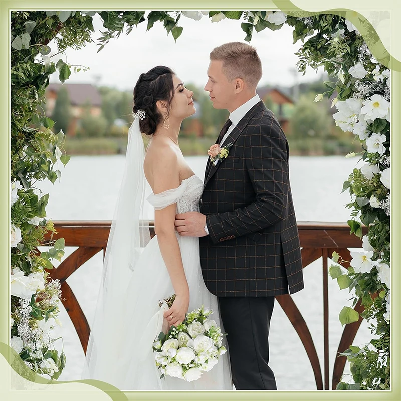 باقة زهور محاكاة الفاوانيا الاصطناعية 5 رأس كبير 2 زهرة برعم صغيرة لقطع مركزية للطاولة ديكور منزلي لحفلات الزفاف #4