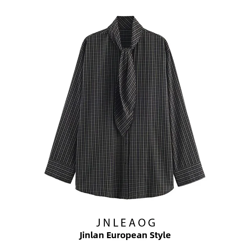 

Модный повседневный клетчатый шарф, топ, женская одежда, осенний новый Sle JNLEAOG, универсальный длинный полиэстер, све irt