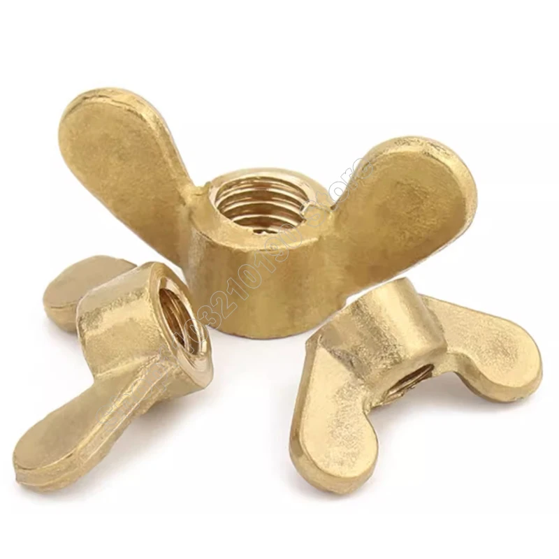 1-10Pcs Brass Butterfly Wing Nuts M3 M4 M5 M6 M8 M10 M12 Copper Wing Nut Hand Tighten Nut DIN315 Fasteners Parts