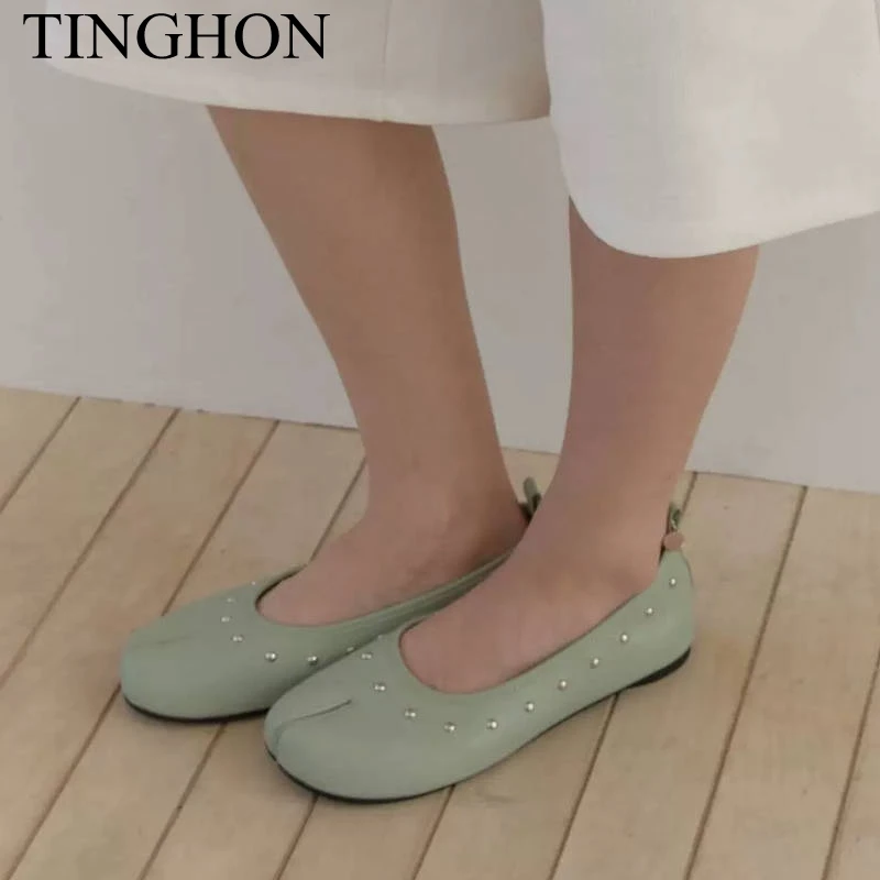 tinghon-2026-nuove-ballerine-slip-on-da-donna-per-l'autunno-scarpe-francesi-con-rivetti-e-punta-divisa