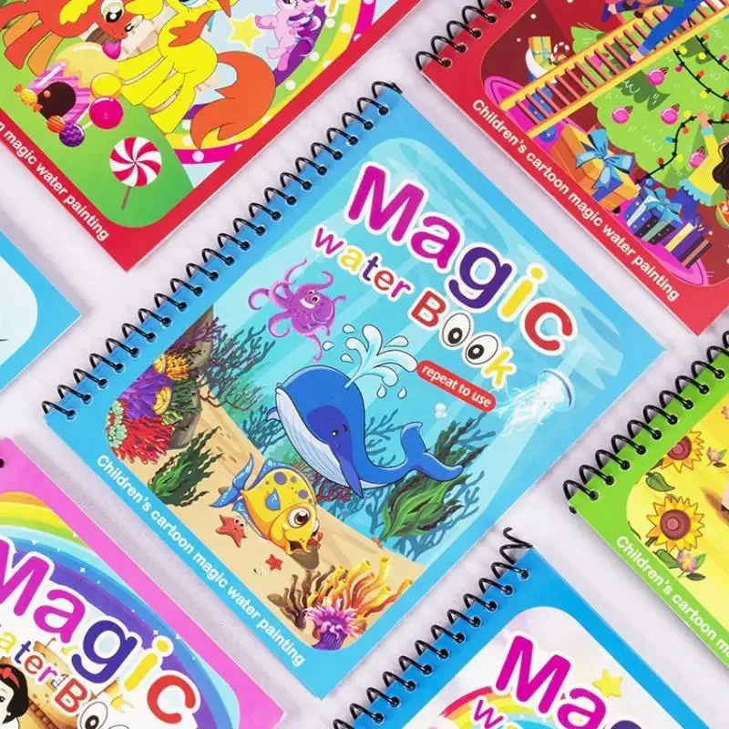 New Children Reusable Coloring Book Magic Water Drawing Book Kindgarten Graffiti Painting Drawing Toys Early Education Toys