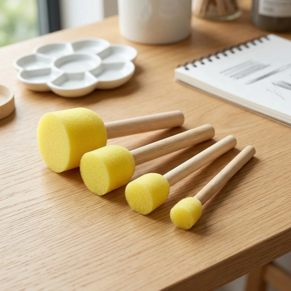 30Pcs Round Sponge Brushes, 4 Sizes Acrylic Paint Sponges for Painting, DIY Craft Tools