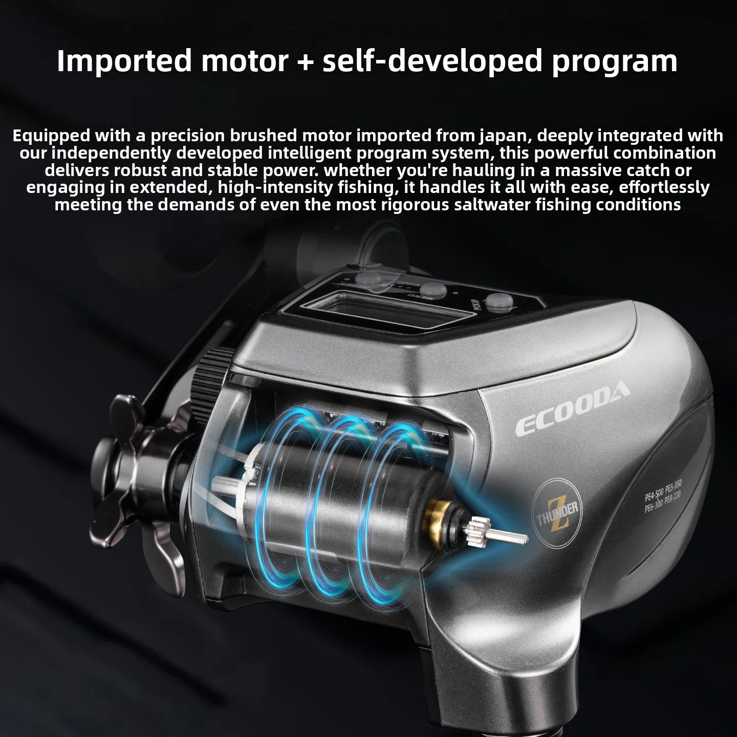 Ecooda New EZH5000 Second-generation Electric Counting Wheel Fishing Reel 11-axis Bearings Left Hand For Deep-sea Boat Fishing