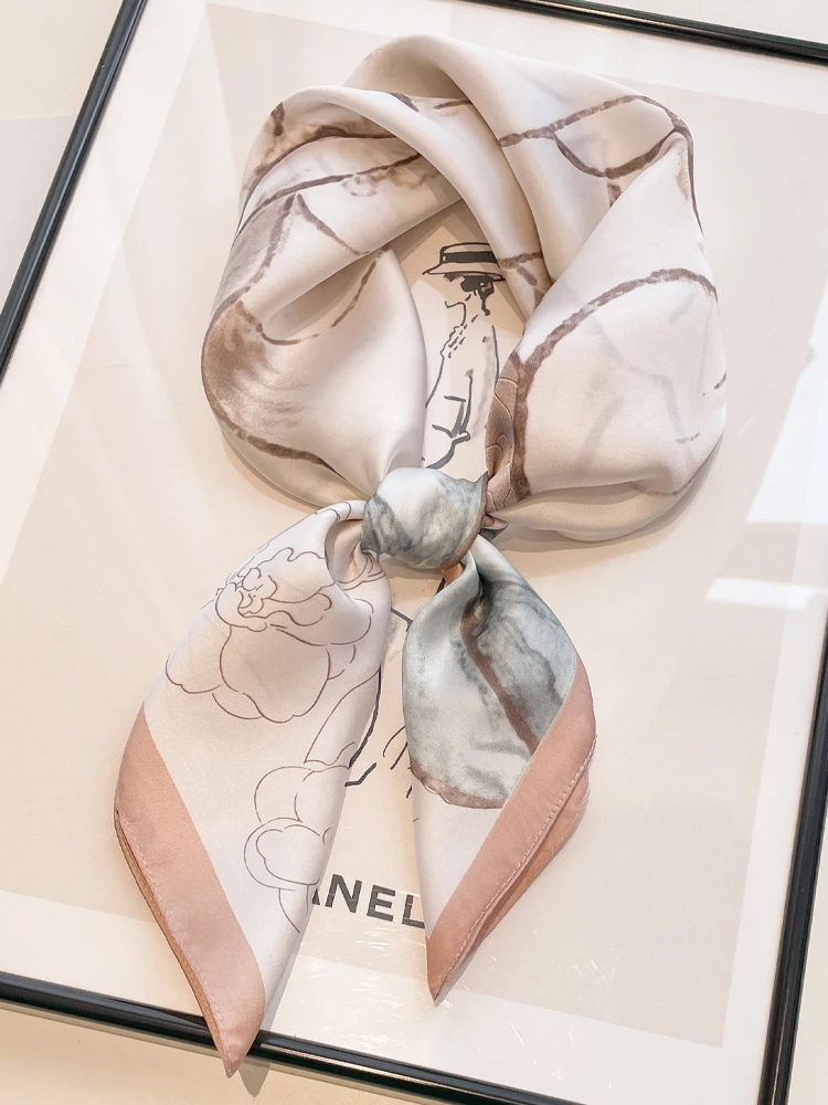 

Chinese style small square scarf silk scarf women's headscarf spring and autumn summer matching shirt neck protection scarf