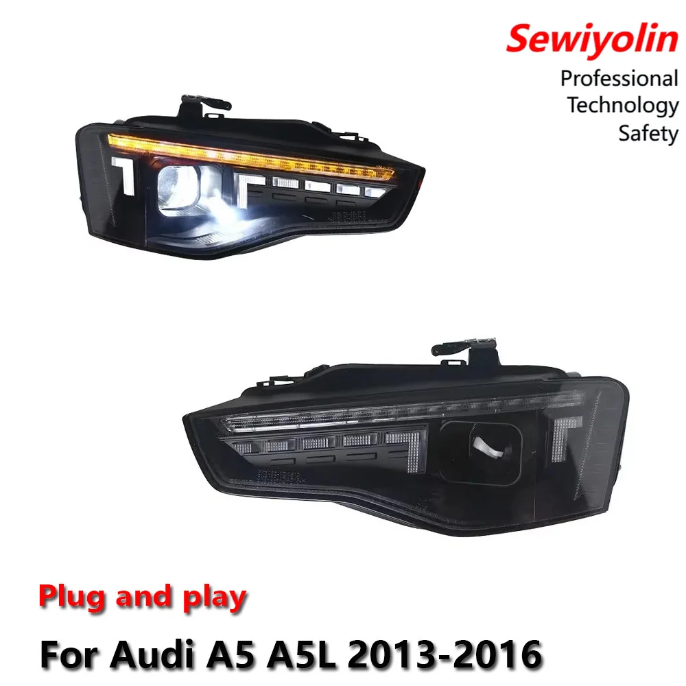 

Car LED Headlight Assemblies For Audi A5 A5L 2013-2016 DRL Brake Turn Signal Lamp Plug And Play