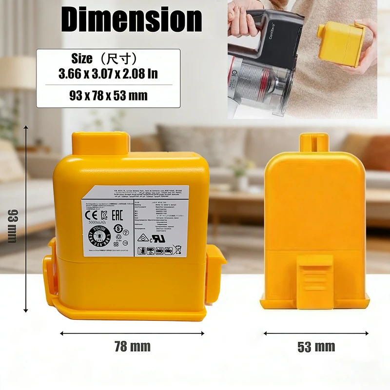 Upgraded Version, Powerful Battery Life, Safe and Stable, Plug and Play for LG A9 Vacuum Cleaner Battery, A9Plus, A905 A906 A907