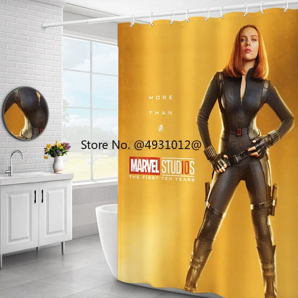   Avengers Iron Man Cortina de ducha impermeable con ganchos Cortinas de baño Baño transparente de alta calidad para decoraciones del hogar