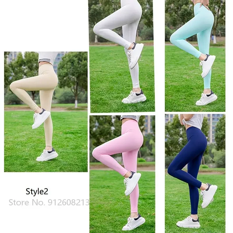 Koreańskie damskie legginsy golfowe lodowy jedwab anty-uv spodnie golfowe ochrona przed słońcem skarpetki na nogi kobiece chłodzące obcisłe pończochy elastyczne rajstopy — zdjęcie 3
