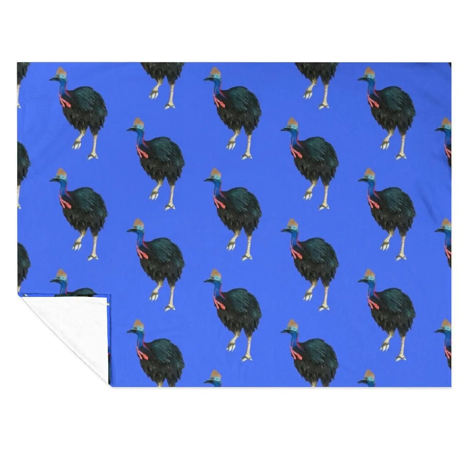 

Cranky Cassowary Throw Blanket Heavy Hairys Soft Flannel Fabric Blankets