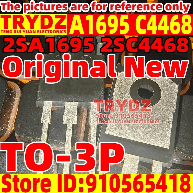 5-1pcs Original New 2SA1695 2SC4468 A1695 C4468 TO-3P High power audio amplifier paired with transistors