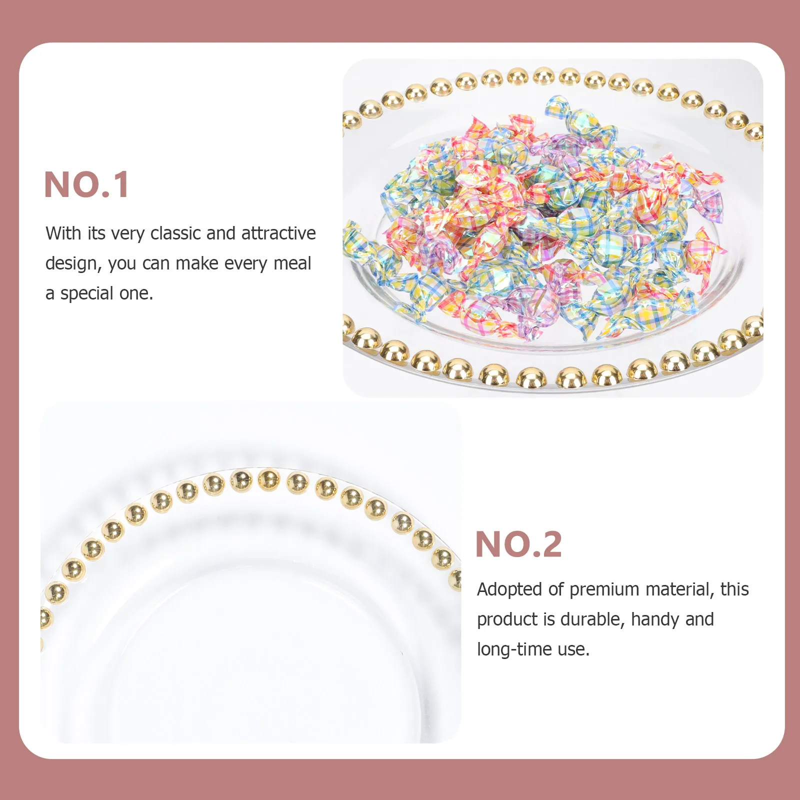 

-Plated Glass Serving Plate Multi-Functional Food Dish for Steak Fruit Dessert Storage Elegant Home Restaurant Use