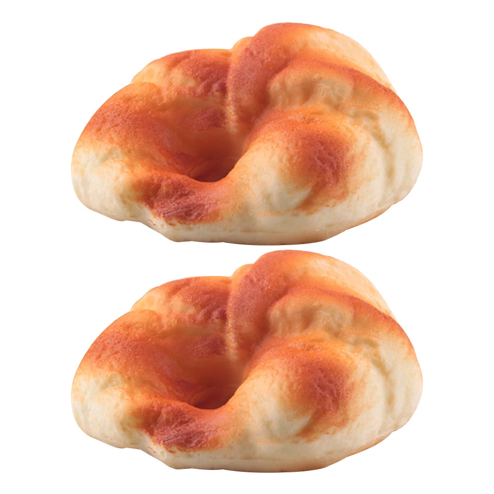 

2 Pcs Simulated Breadwines Artificial for Display Simulation Food Model Props Toy Fake Realistic Kitchen Decor Pu Decoration
