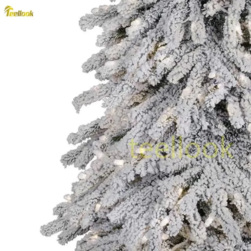 Teellook 1.2 m/5.0m luminous flocking Christmas tree snowflake tree Christmas family hotel mall decorations - Image 2