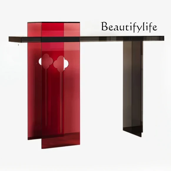 Modern simple entrance table acrylic light luxury entrance is facing the entrance table, the foyer is against the wall,