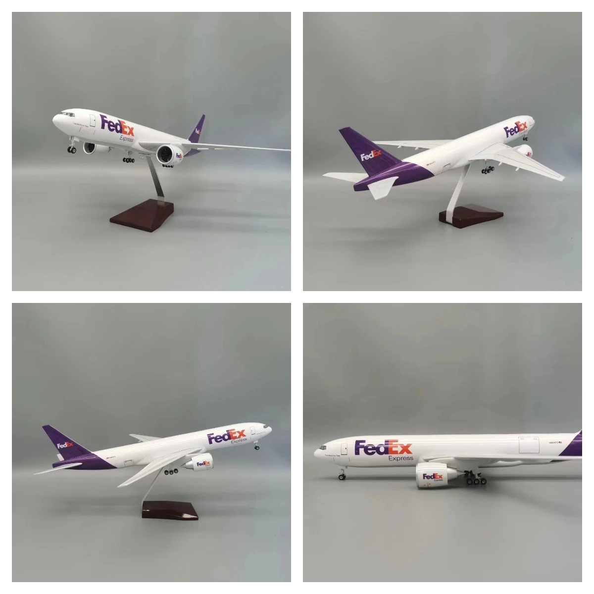 

FedEx B777-200 Freighter Airplane Model 47CM Simulation Civil Aviation Cargo FedEx Model Plane Diecast Airplanes Plane Model
