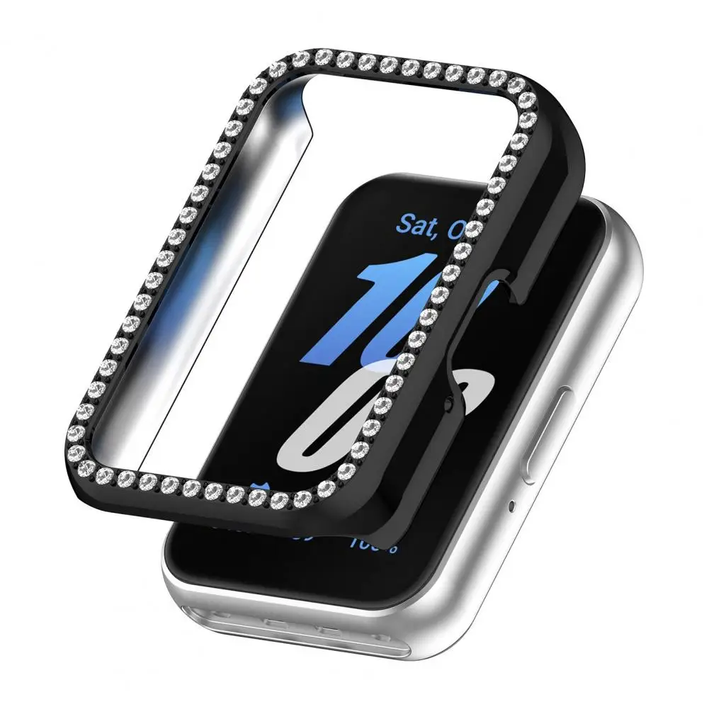 Защитный чехол для смарт-часов с противоударным защитным чехлом для часов со сверкающими искусственными бриллиантами для Samsung Galaxy Fit3
