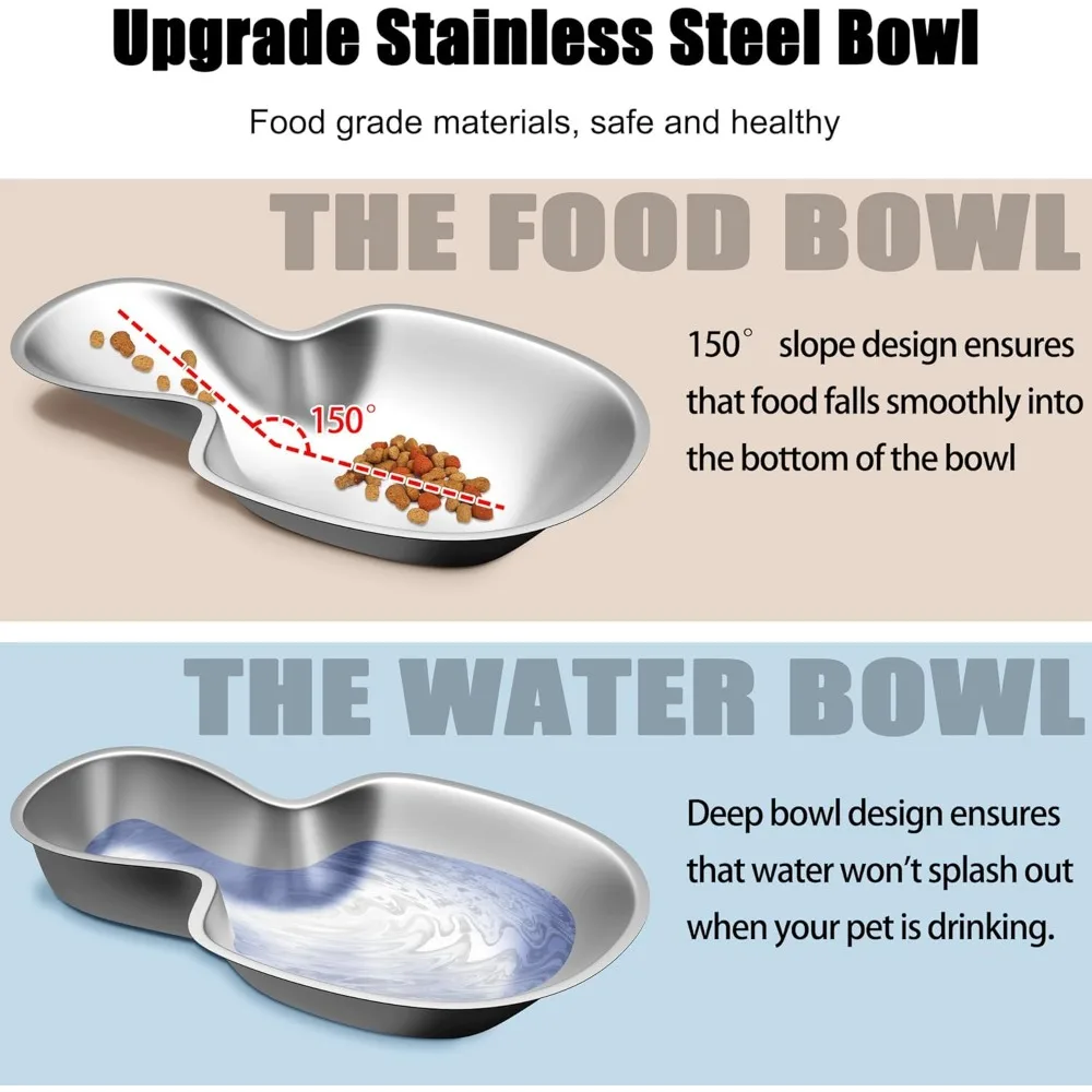 Automatic Pet Feeder and Waterer Set with Stainless Steel Bowls, 3.8L Capacity for Dogs and Cats