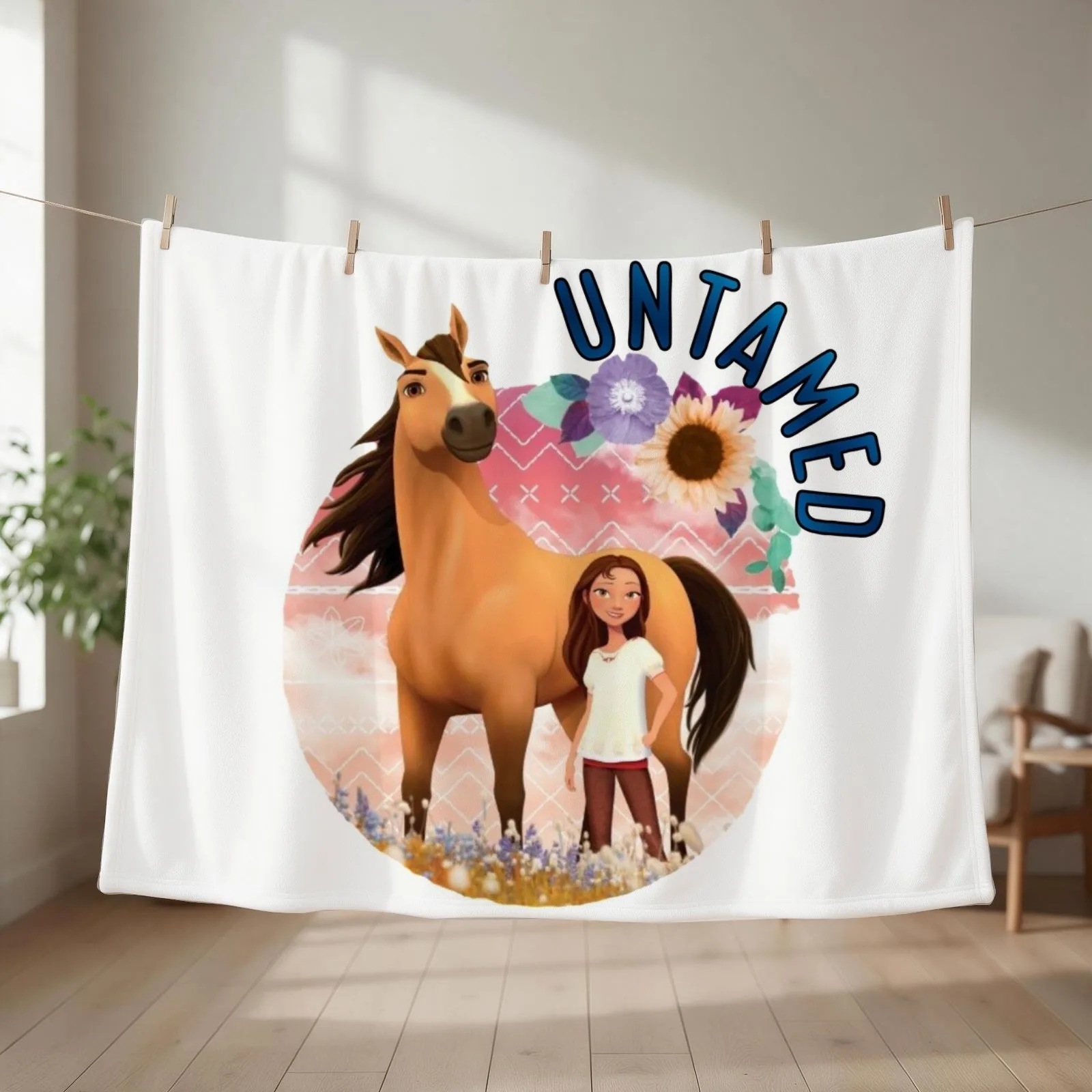 Untamed spirit riding free Throw Blanket Warm Thin Polar Weighted Blankets