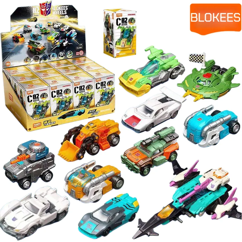 BLOKEES Transformers Building Car Wave 2 Thunder Racing Assemble Mini Car Toy DIY Bricks Collectible Vehicle Model for Kids Gift