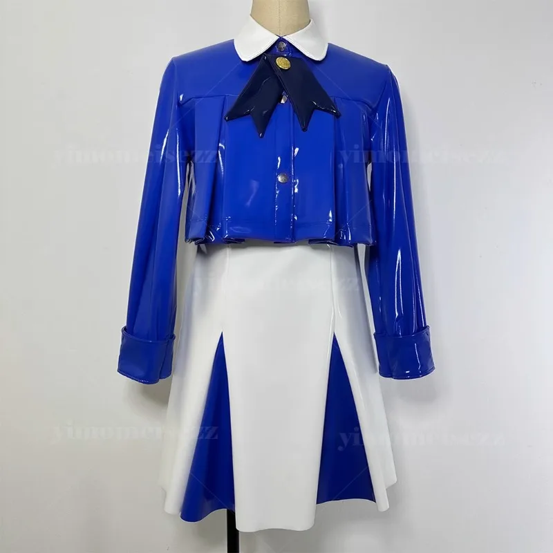 Косплей аниме костюм женский сине-белый костюм свидания повседневное платье комплект 2025