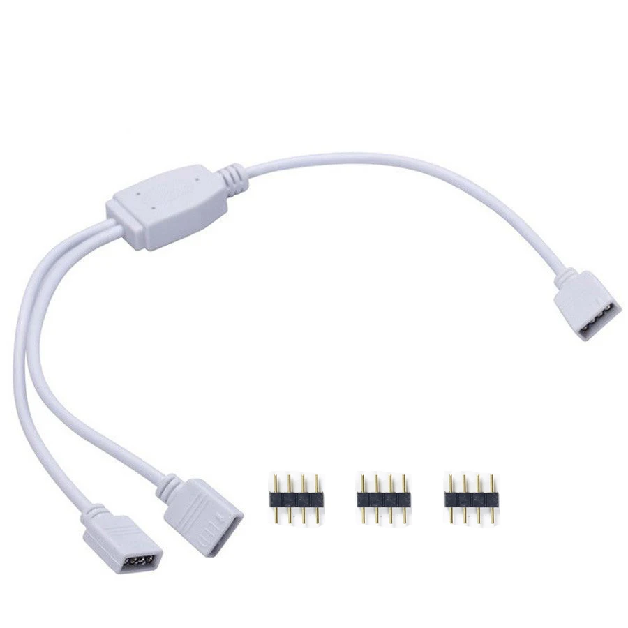 4-poliger RGB-LED-Streifen-Stecker 1 zu 1 2 3 4 5 Stecker Stromverteilerkabel 4-poliger Nadel-Buchsenstecker Kabel für RGB-LED-Streifen