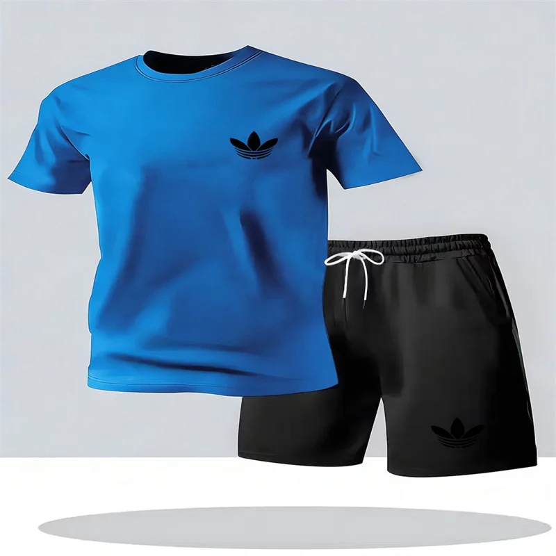 

Мужской летний спортивный комплект 2026: многофункциональная футболка с коротким рукавом и спортивные шорты для бега на открытом воздухе, высокое качество
