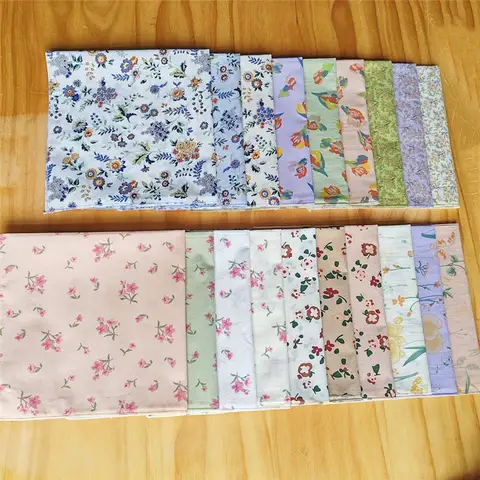 3Pcs 35x35cm 순수 코 튼 일본 한국어 스타일 작은 꽃 인쇄 된 여성 손수건 스퀘어 스카프 티 파티 호의 숙 녀