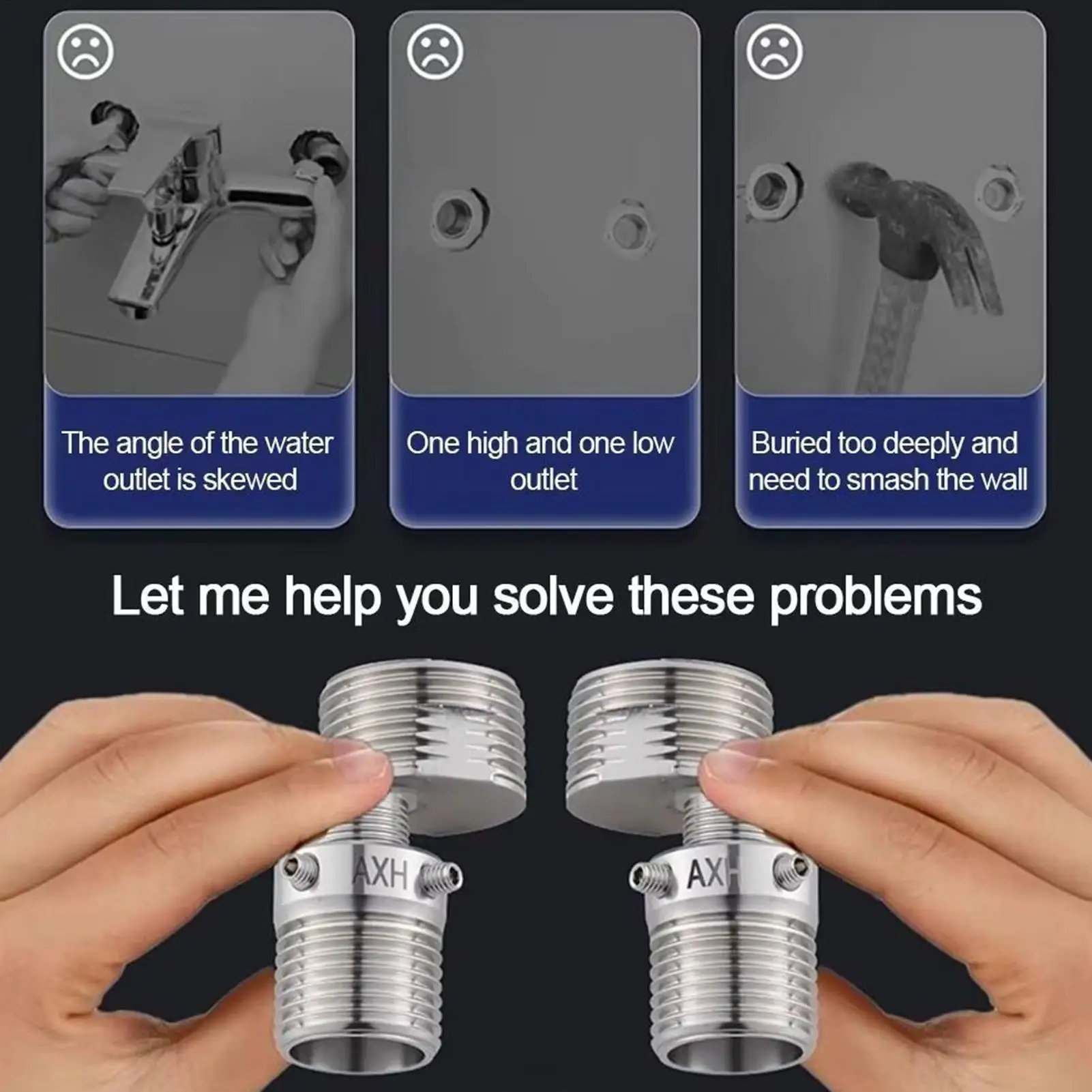 304 الفولاذ المقاوم للصدأ بزاوية منحني تعديل القدم الحائط سميكة غريب الأطوار المسمار الزاوية دش لمحول الصنبور