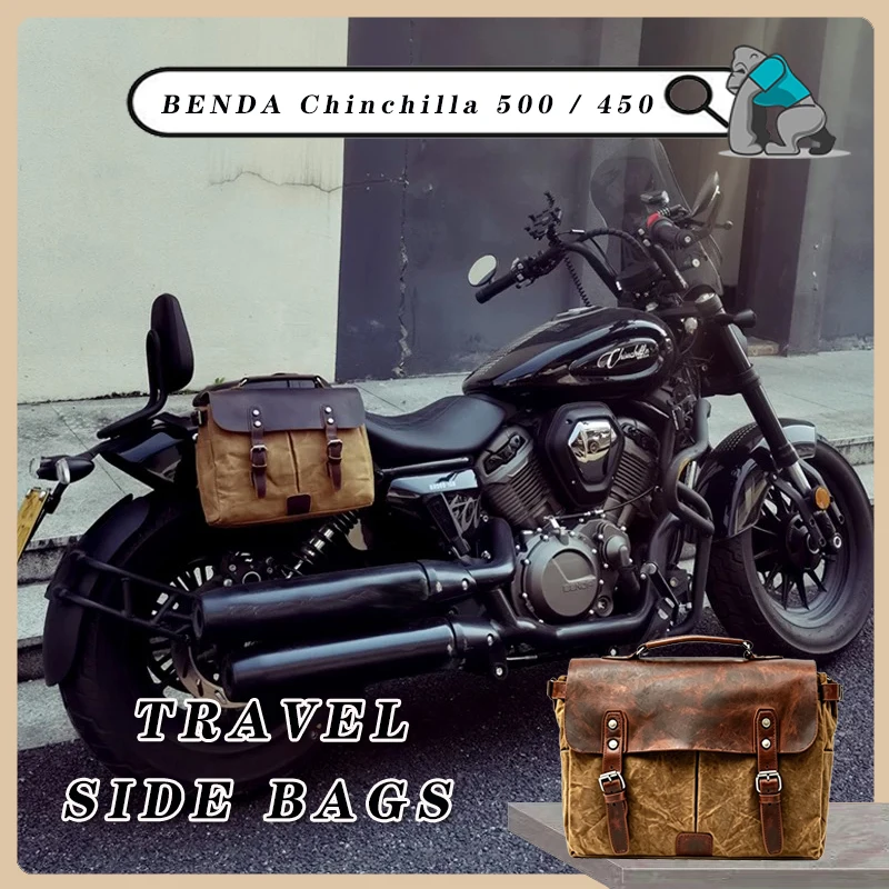 

Motorcycle Tail Bag Travel Luggage Side Bags Moto Rack Seat Bag with Shoulder Straps Backpack For BENDA Chinchilla 500 / 450