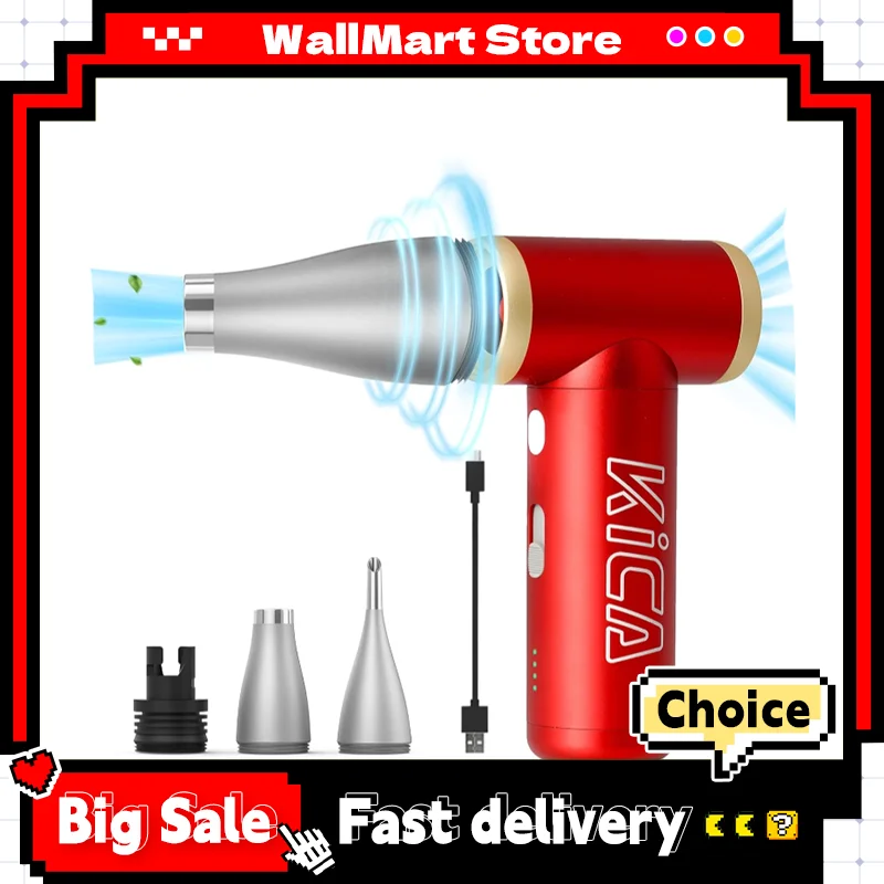 

KICA Jetfan 2S Cordless Portable Electric Blower Air Duster 27.5m/s 117000 RPM Rechargeable Metal Air Cleaner for Deep Cleaning