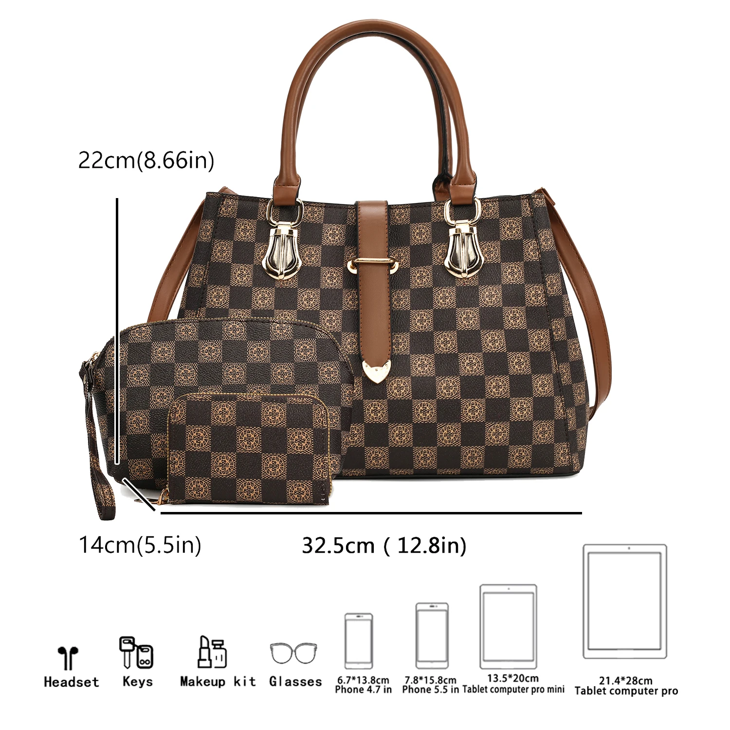 Imagem -02 - Bolsa de Grande Capacidade Impressa para Mulheres Bolsa Crossbody de um Ombro Conjunto Carteira e Cartão Conjunto de Peças