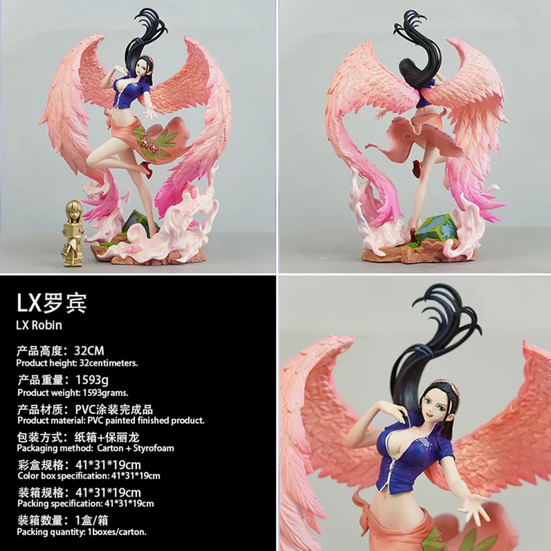 New 32cm Anime One Piece Nico Robin Figure Devil Wings Model Collection Desktop Decoration Display Gift For Anime Fans