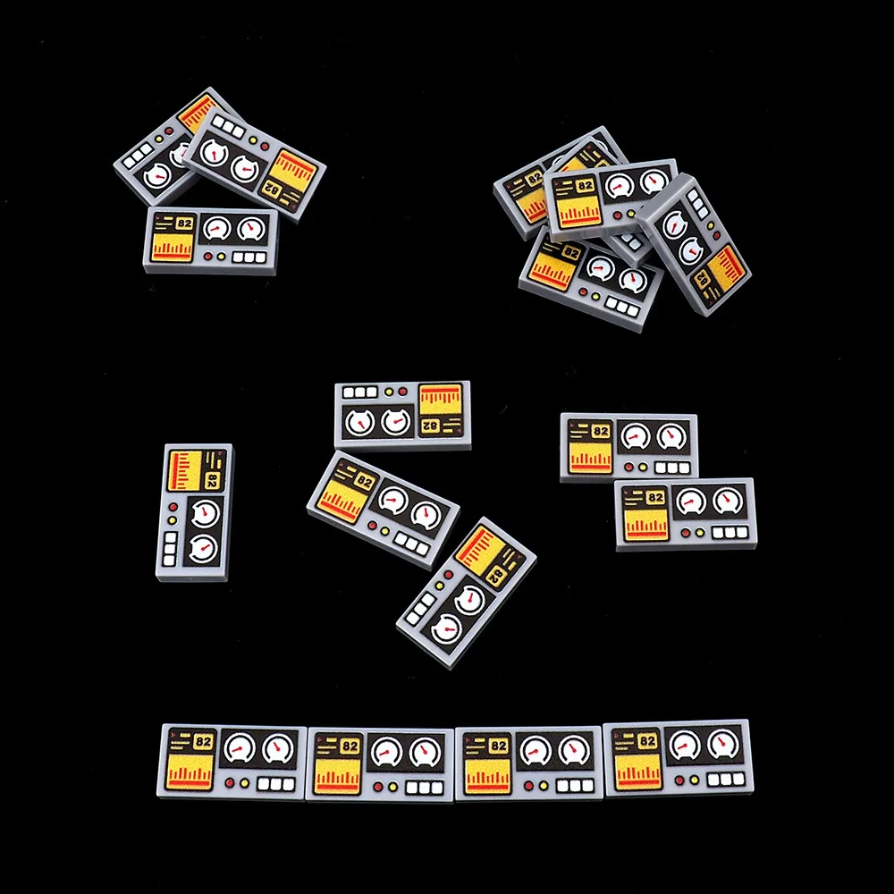 Moc 10 pçs parte tijolos impresso 3069 máquina padrão blocos de construção instrumento carro botão partícula brinquedo diy crianças presente aniversário