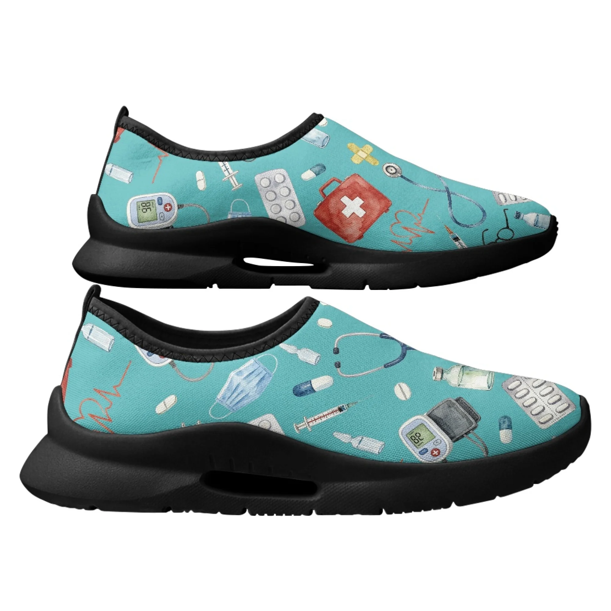XIXIRIMIDO Nurse Shoes Black Medical Pattern Shoes Woman Casual Shoes Slip On Summer Shoes for Man Female Sneakers Work Shoes view 4