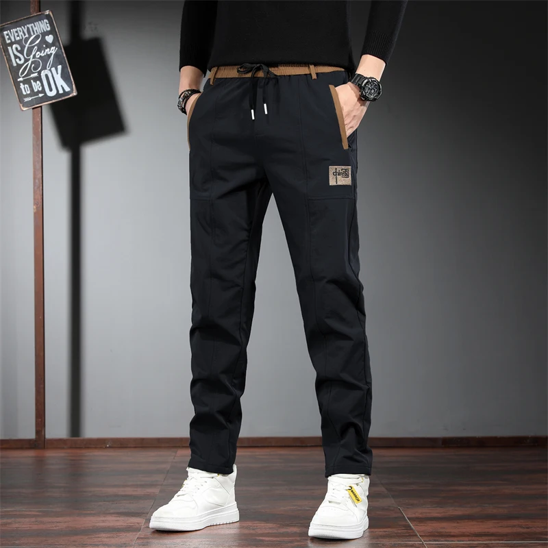 

Summer Ice Silk Thin Casual Long Pants Men's Loose Workwear Dirt Resistant Wear Resistant Straight Leg Work Trousers