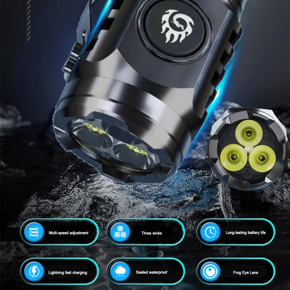 High Power LED Flashlight Torch 20W Ultra Powerful LED Flashlight 18350 Battery Portable Outdoor FlashLight for Hiking Exploring view 5