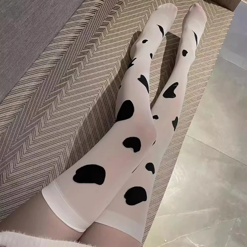 Гольфы в стиле Лолиты с коровьим принтом JK, носки до бедра, женские чулки, сексуальное женское белье, длинные носки, чулки до бедра, женские чулочно-носочные изделия