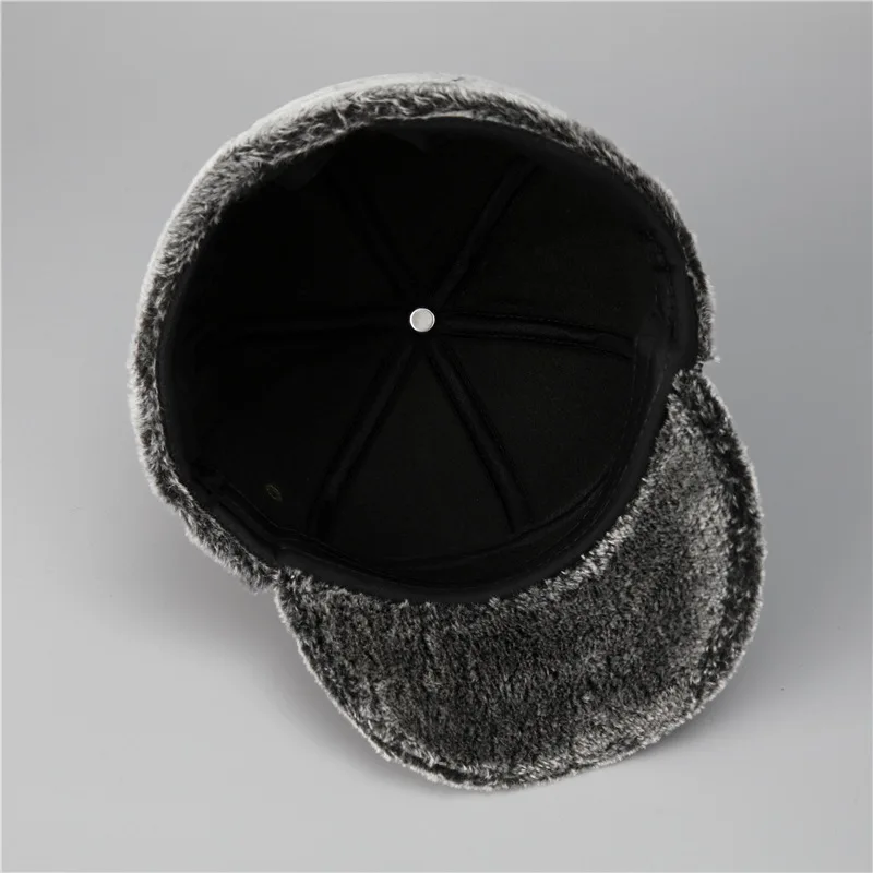 Middle-Aged and Elderly Fathers, Winter Ear Protection, Elderly Men's Peaked Cap, Winter Grandpa Hat 4