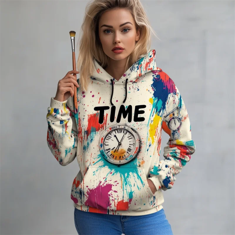 New Graffiti Graphic Men's Hoodie Harajuku Tops 3D Fashion Unisex Sweatshirt 2024 Autumn Hip Hop Oversized Casual Clothing Coat