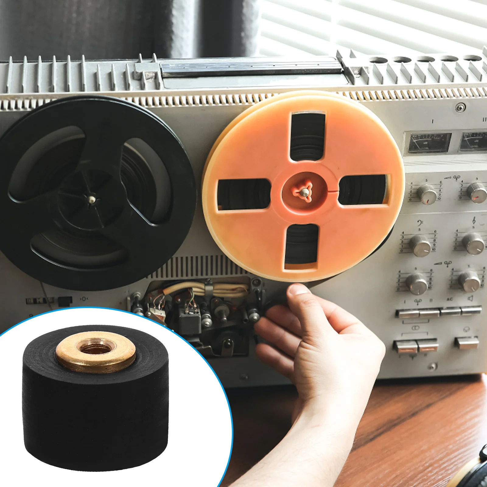 2Pcs Pinch Roller 10mm Pulley Wheel for Recorder Radio Tape Audio Repair Maintenance Durable Rubber Material Pinch Roller