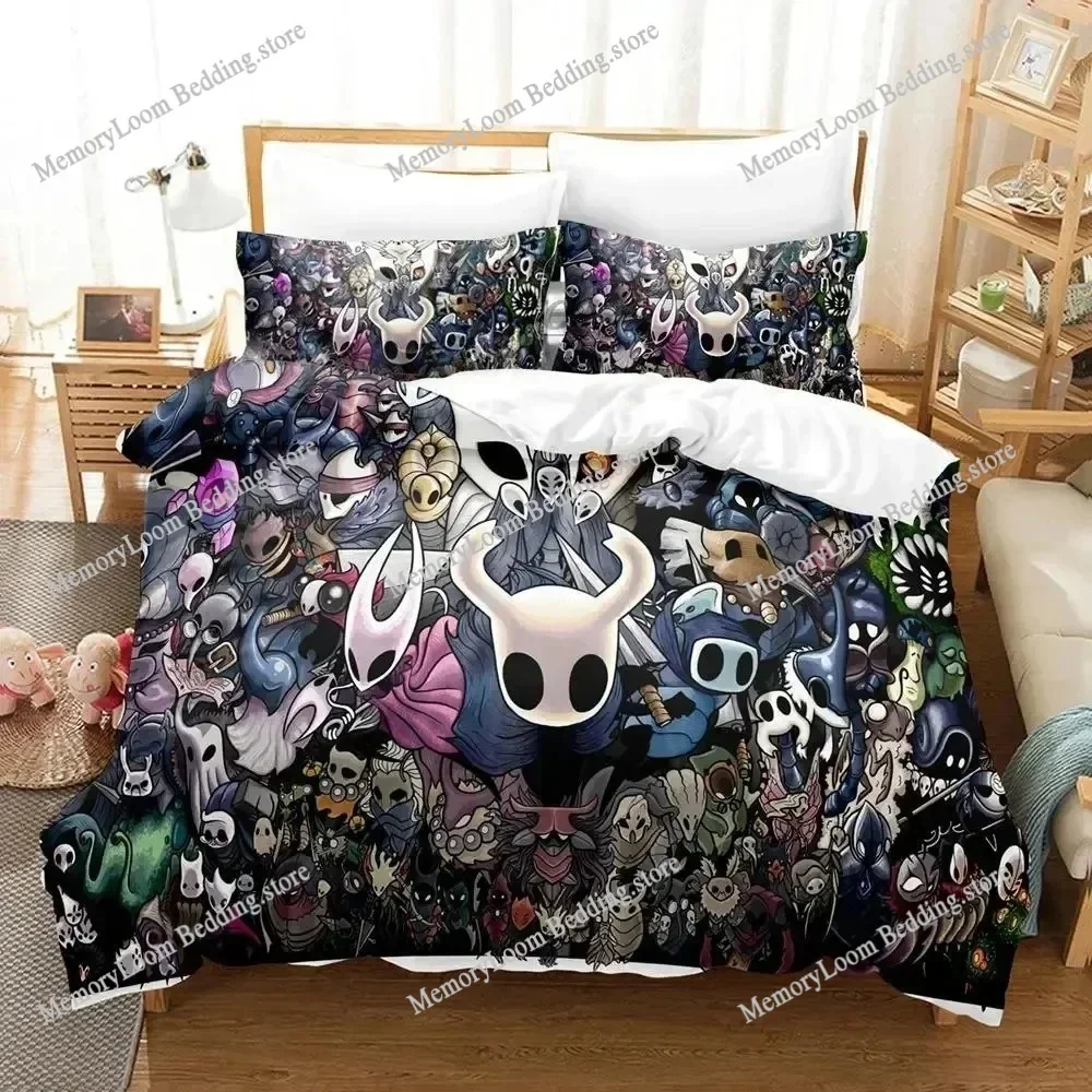 3D Printing Trendy Soft Hollow Knight Game Bedding Set Duvet Cover Pillowcase Comforter King/Queen Size Boys Adult Bed Set