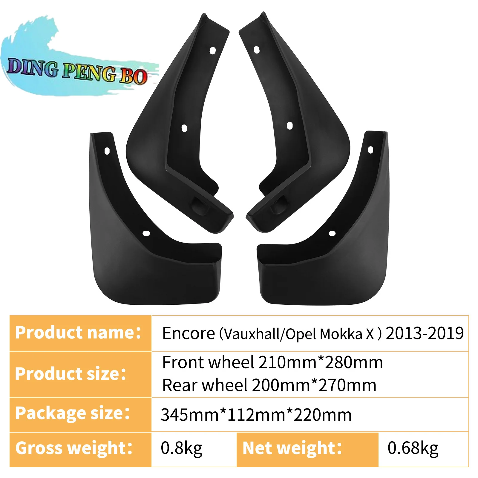 For Opel Mokka X Vauxhall Buick Encore 2013 - 2019 Mudflaps Splash Guards Front Rear Set Mud Flaps Mudguards 2014 2015 2016 2017