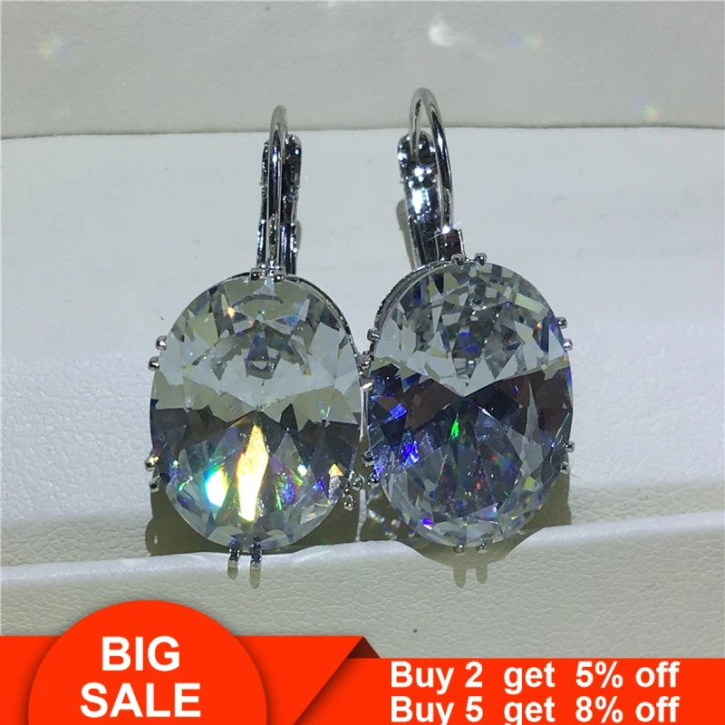 Sparkling Water Drop Earrring AAAAA Cz 925 Sterling silver Bohe Engagement Wedding Dangle Earrings for women Party Jewelry