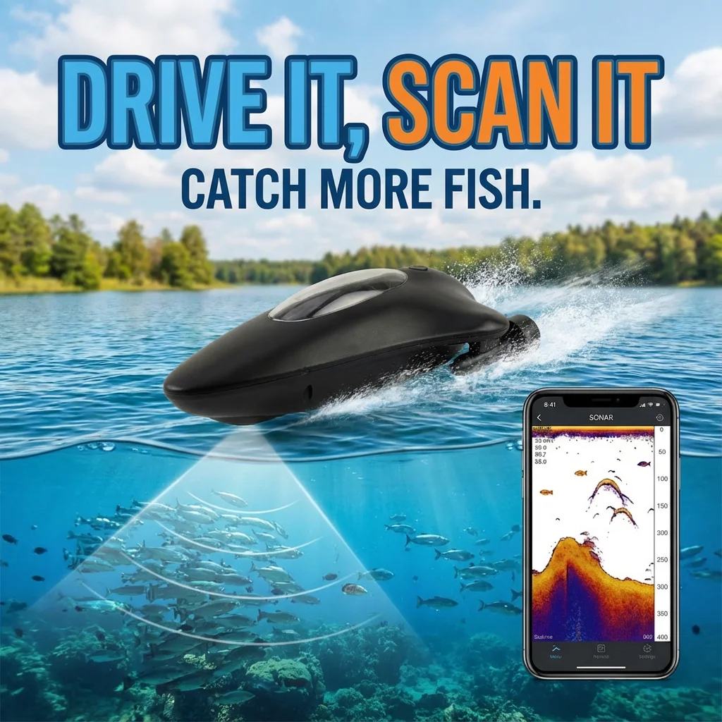 

Эхолот с дистанционным управлением и приложением, беспроводной глубиномер, иконки рыбы, Wi-Fi эхолот для рыбалки, для лодок и каяков