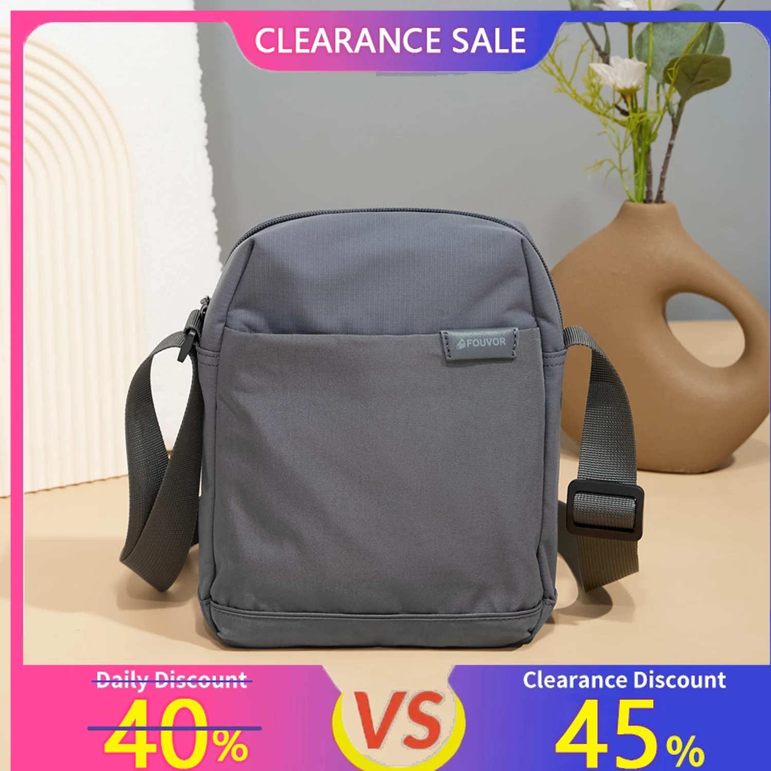 

Fouvor Women's Large Shoulder Bag Casual Fashion Sports Crossbody Bag 2025 Trend Nylon Canvas Black Light Messenger Bags 3063-07