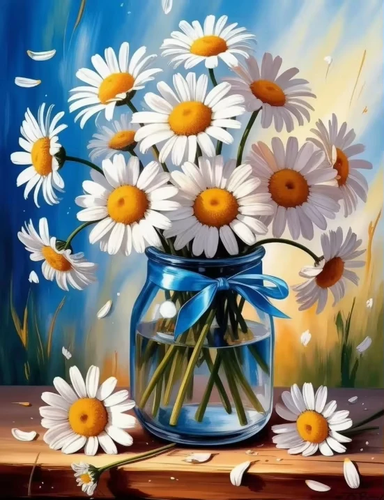 

Daisies 500/1000/1200/2000 PCS Jigsaw Puzzles Family Activity Relaxing Games for Living Room Home Decor Gift