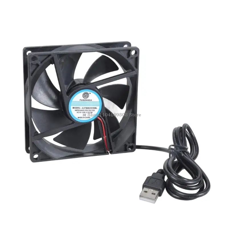 90x90x25mm USB Cooling Fan 5V High Quiet Operation for PC Electronics