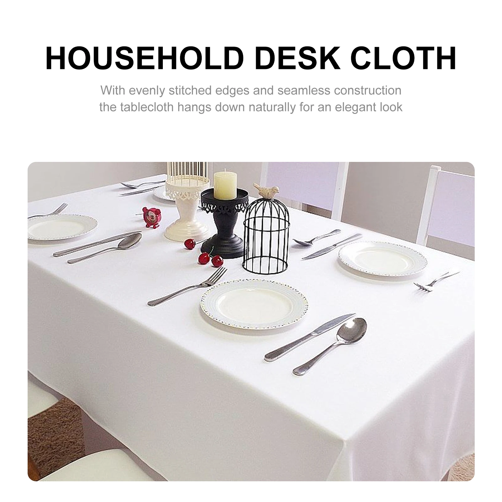 

Vintage Cotton Tablecloth 60X120Inch Washable Decorative Dining Party Table Cover Multi-Function Household Chic Desk Cloth For